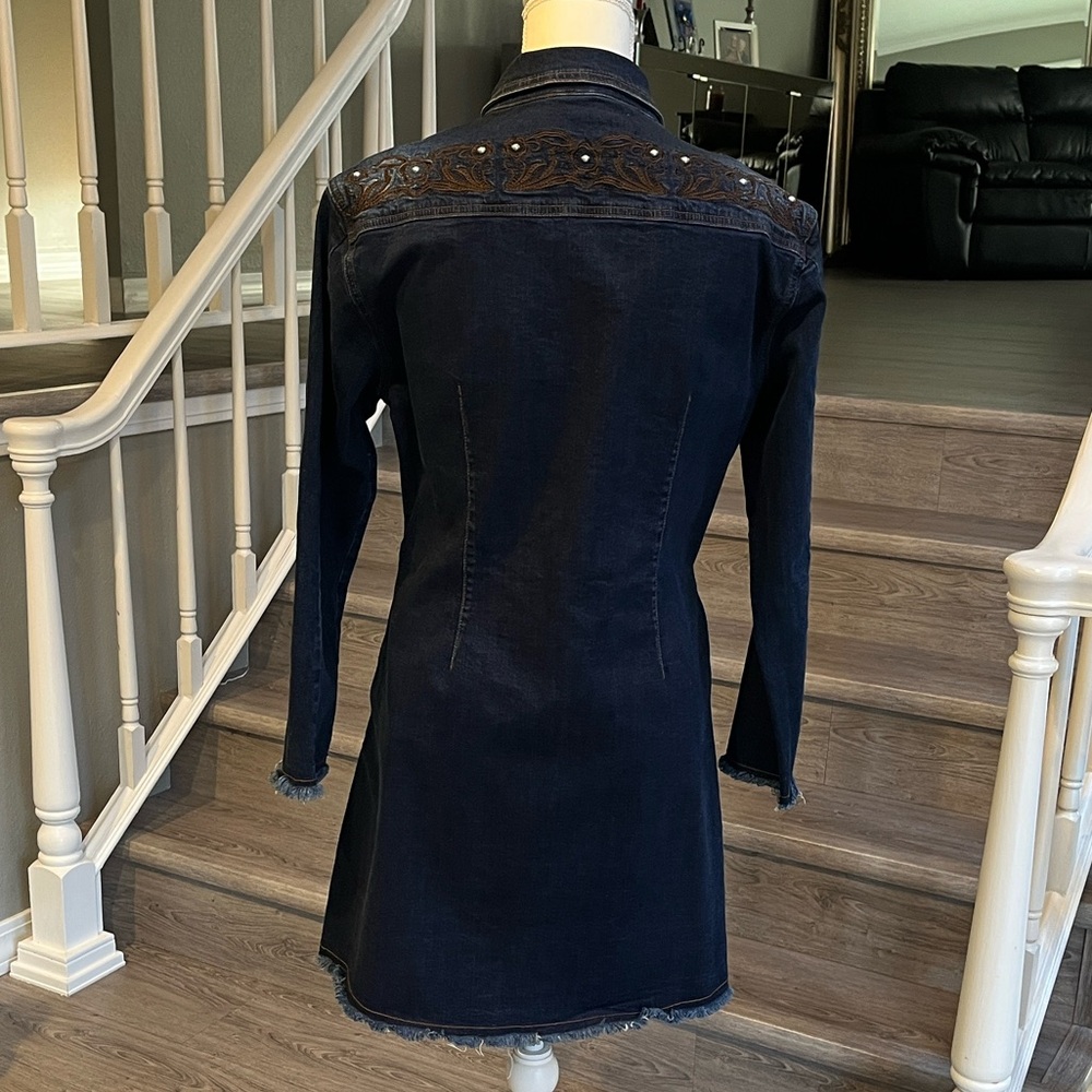 Denim & Suede Dress - Picture 5 of 10